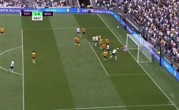 El gol de Kane ante el Wolves.
