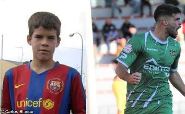 Carlos, con el Barça y la UE Cornellà.