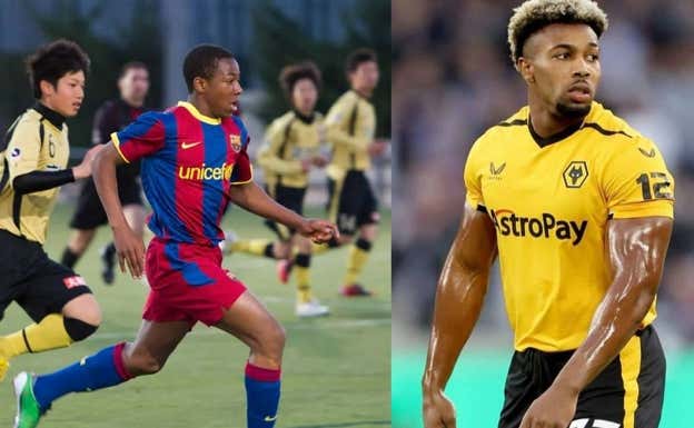 Adama, con el Barça y los Wolves.