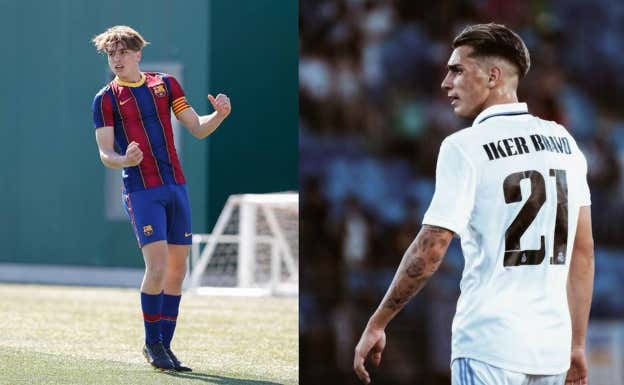 Iker, con el Barça y el Real Madrid.