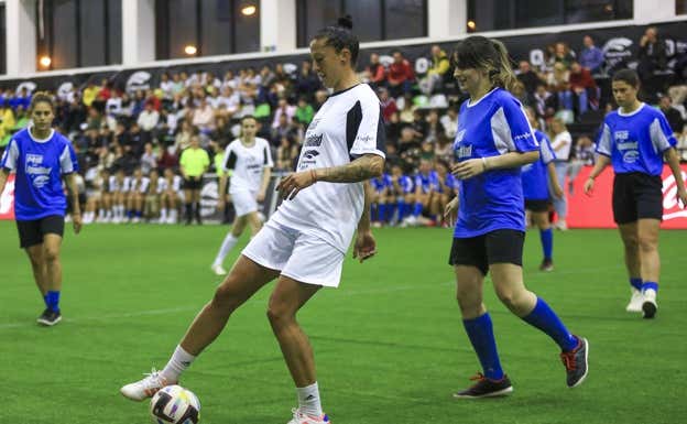 Jenni Hermoso, en el acto 'Goles por la Igualdad'.  Liga F