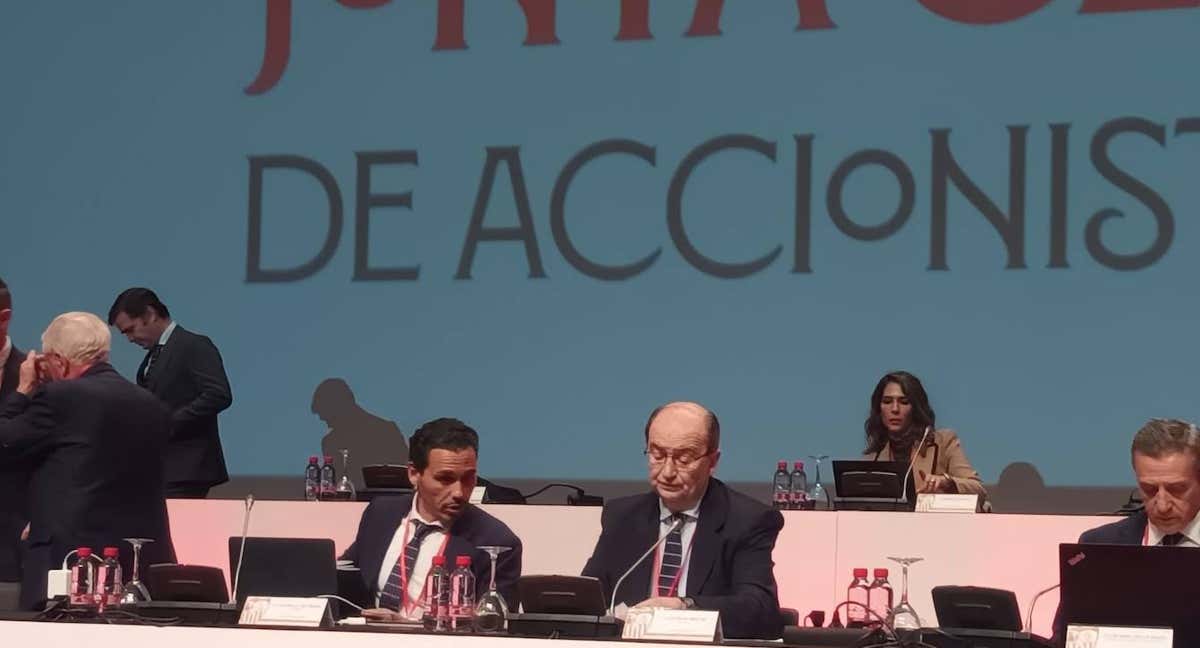 José Castro junto a José María del Nido Carrasco presidiendo la Junta.