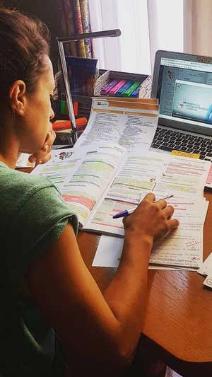 Lara Mata, durante la preparación del MIR.