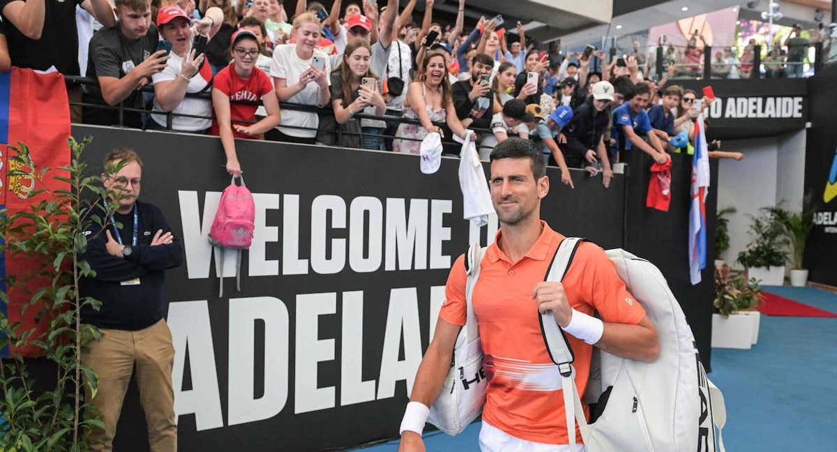 Novak Djokovic en su vuelta a Australia tras la sanción impuesta la pasada temporada./AFP