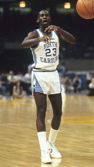 Michael Jordan con North Carolina. Getty Images