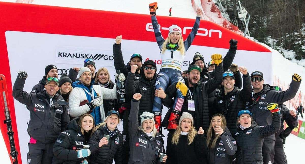 Mikaela Shiffrin consigue su 82ª victoria en Copa del Mundo de esquí alpino./INSTAGRAM