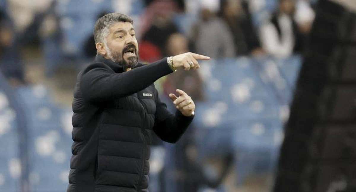 Gattuso durante el partido ante el Madrid. /EFE