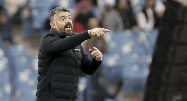Gattuso durante el partido ante el Madrid.