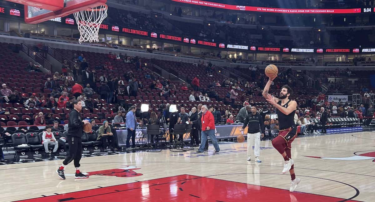 Ricky Rubio, hace unos días en un calentamiento de los Cavaliers.
