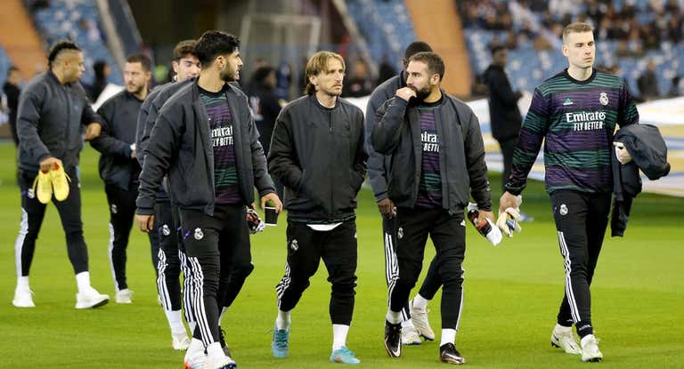 Jugadores del Real Madrid durante la Supercopa.