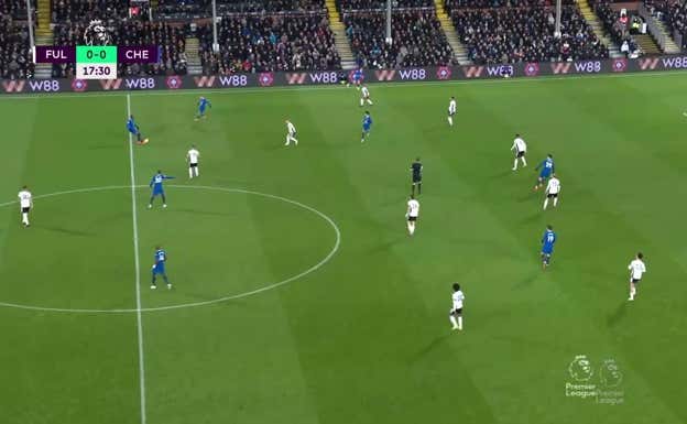 Koulibaly busca a Joao Félix, ubicado a la espalda de los mediocentros.