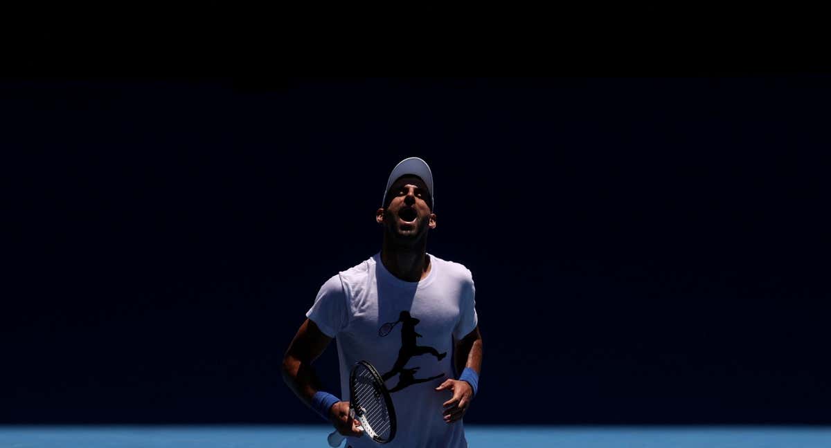 Novak Djokovic, durante su último entrenamiento en Australia, el sábado.