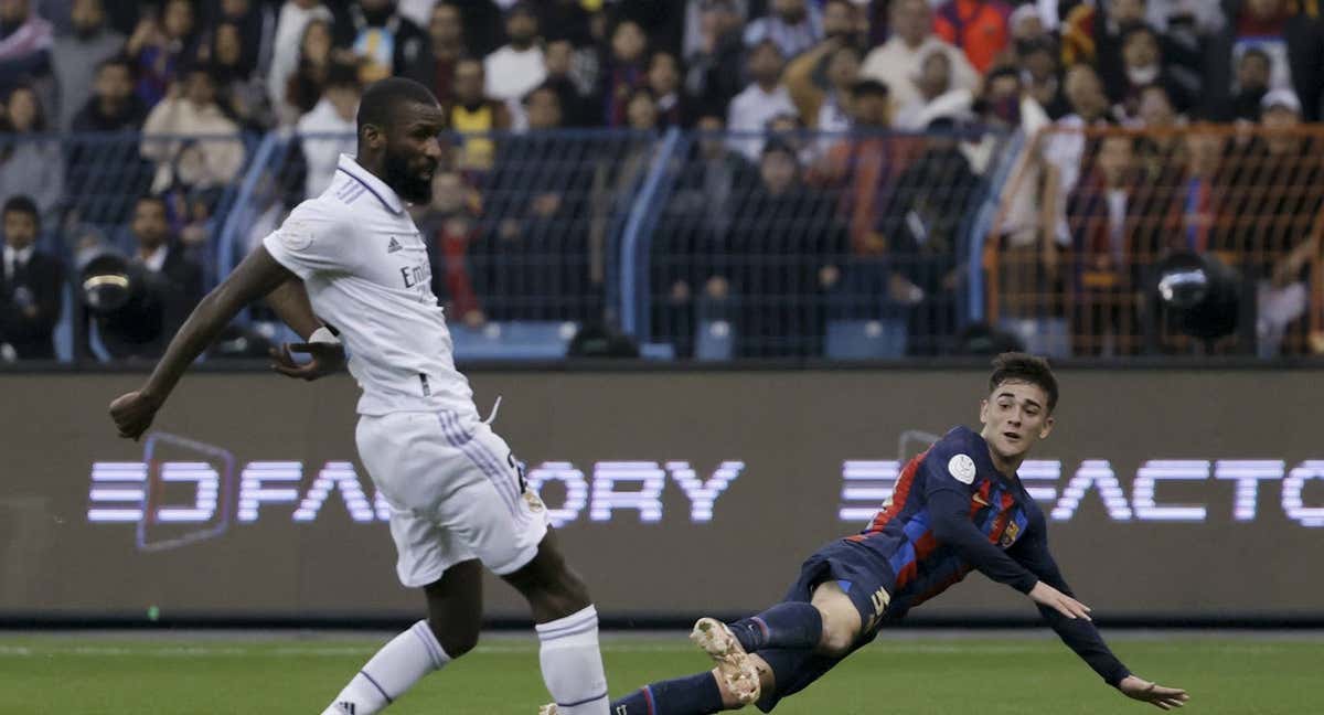 Rüdiger, en la final de la Supercopa de España./EFE