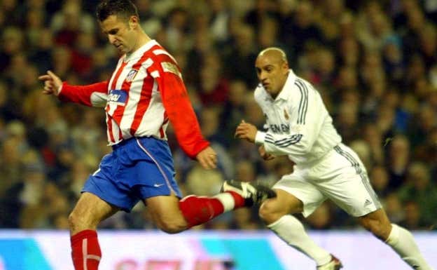 Javi Moreno, en un derbi Real Madrid-Atlético. GETTY
