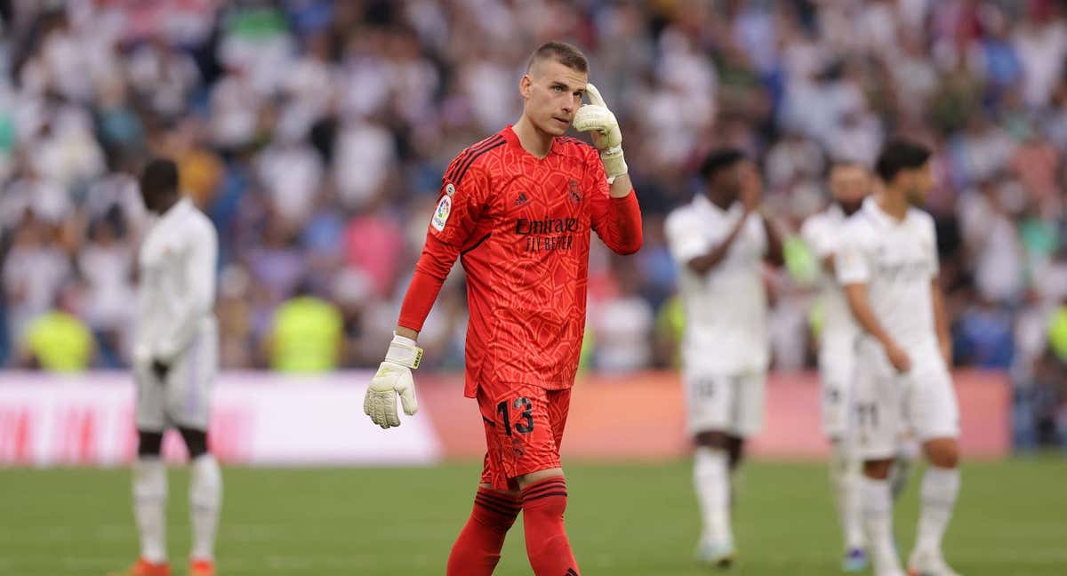 Lunin, en un partido del Madrid de esta temporada./GETTY