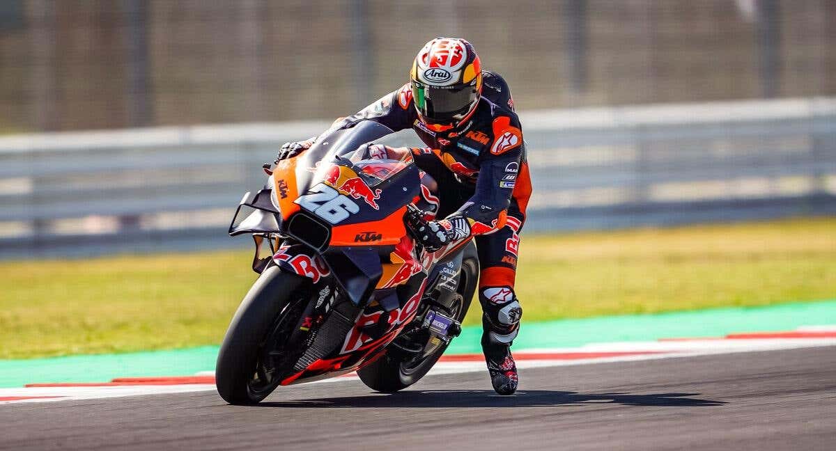 EL piloto espaoñ Dani Pedrosa, en unos test de KTM/KTM