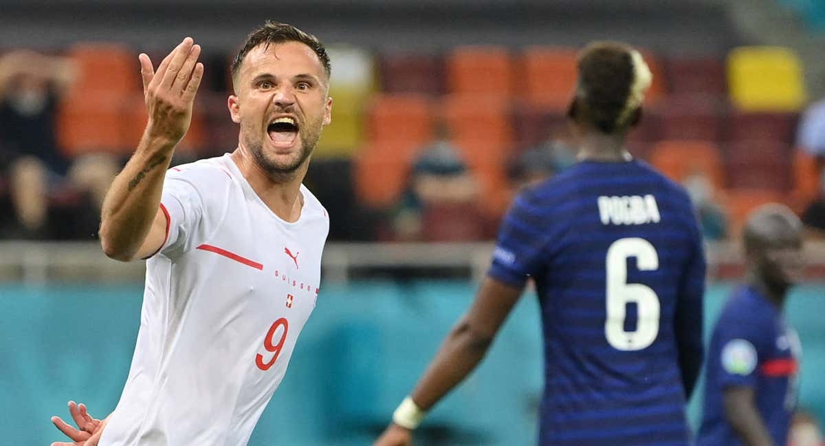 Haris Seferovic, en un partido con Suiza. /AFP