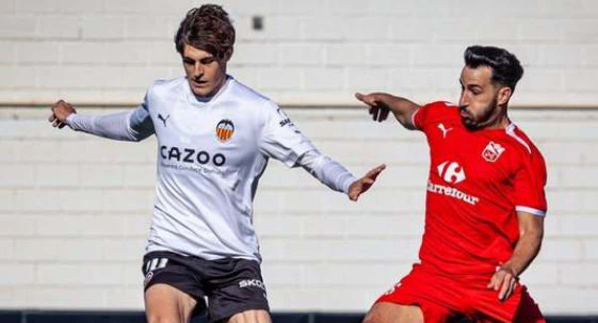 Javi Guerra en un partido. /Valencia C.F