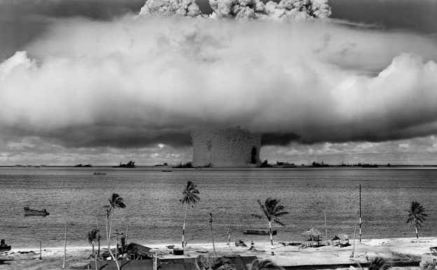 Una prueba nuclear en el atolón de Bikini, en 1946. GETTY