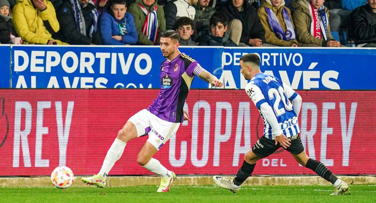 Javi Sánchez en un partido de Copa del Rey contra el Deportivo Alavés.