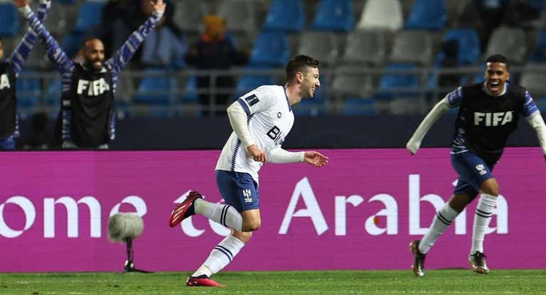 Luciano Vietto celebrando su gol ante el Flamengo
