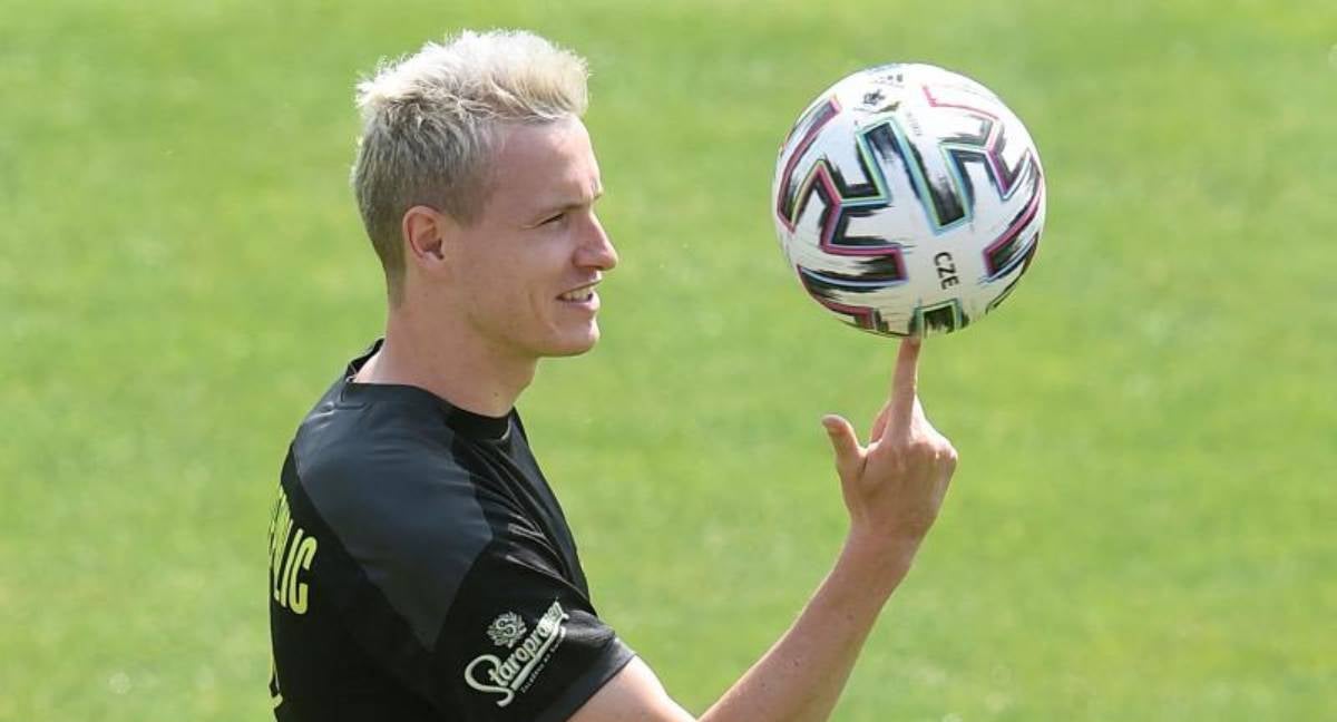 Jakub Jankto, con la selección checa en un entrenamiento.