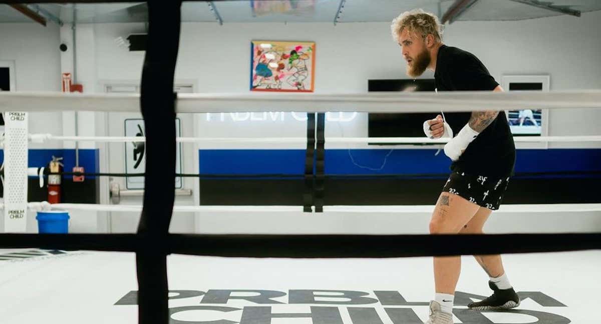 Jake Paul, durante un entrenamiento./