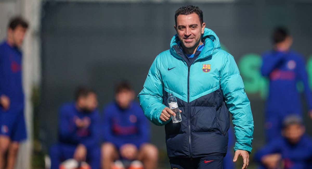 Xavi, en un entrenamiento./FCB