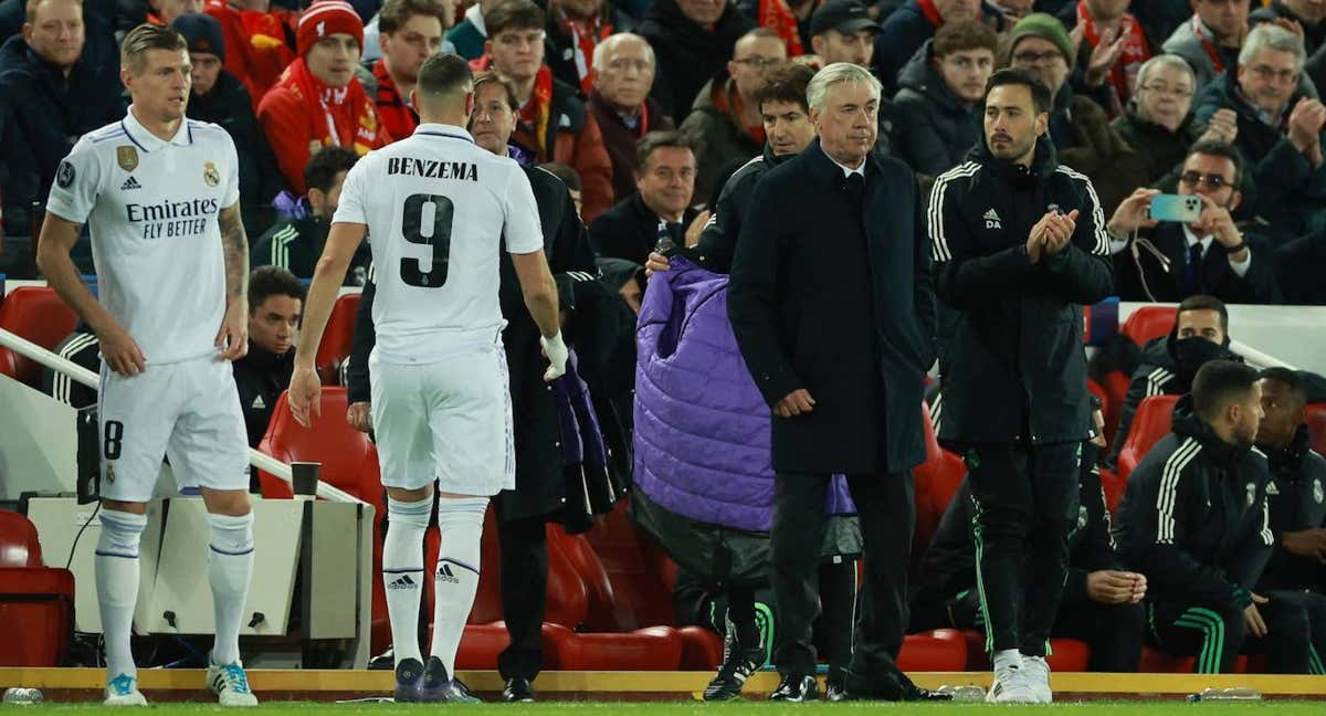 Kroos, en el momento previo a su salida al césped de Anfield.
