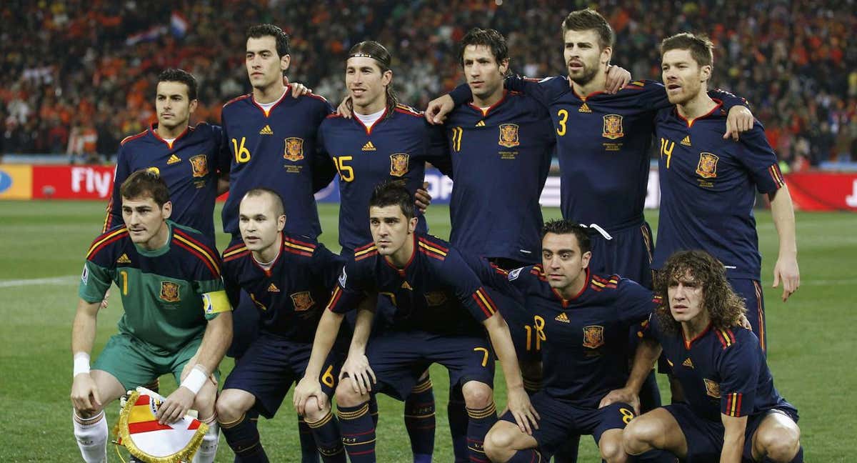 El once titular de la Selección española que jugó la final del Mundial de Sudáfrica 2010.