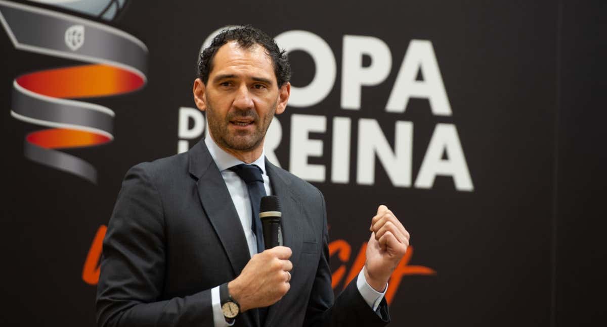 Jorge Garbajosa, durante la presentación de la Copa de la Reina en 2021./Efe