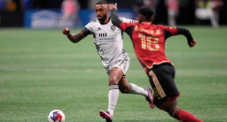 Akapo en su debut en la MLS.