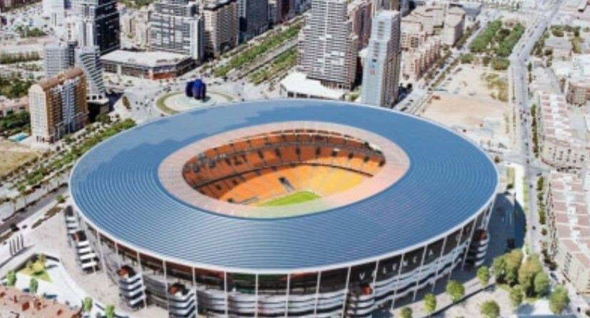 Proyección virtual del Nuevo Mestalla.