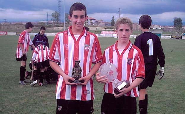Eguaras y Muniain, en su etapa en las categorías inferiores del Athletic. Athletic Club