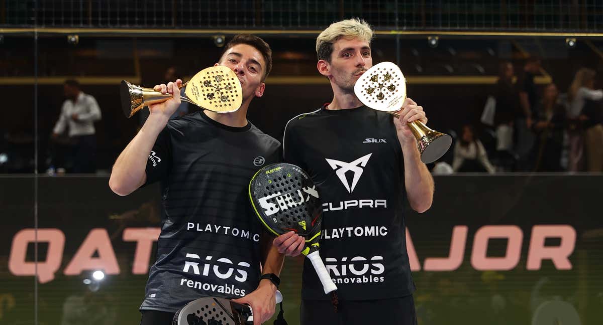 Stupa y Di Nenno después de ganar en Qatar./PREMIER PADEL