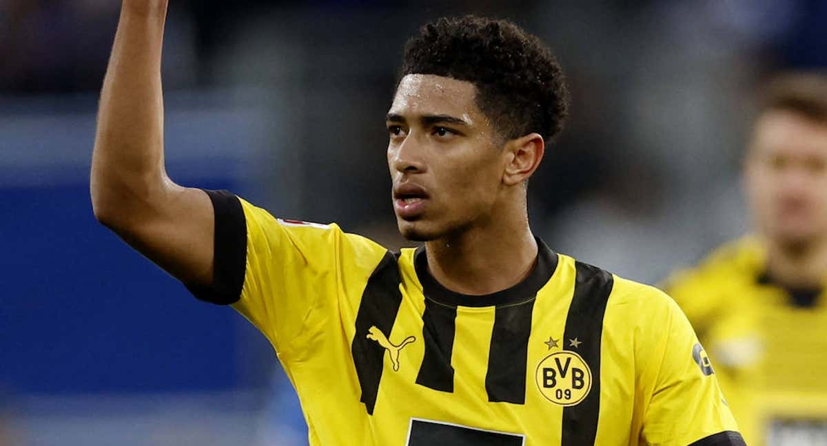 Bellingham celebra un gol con el Borussia Dortmund.