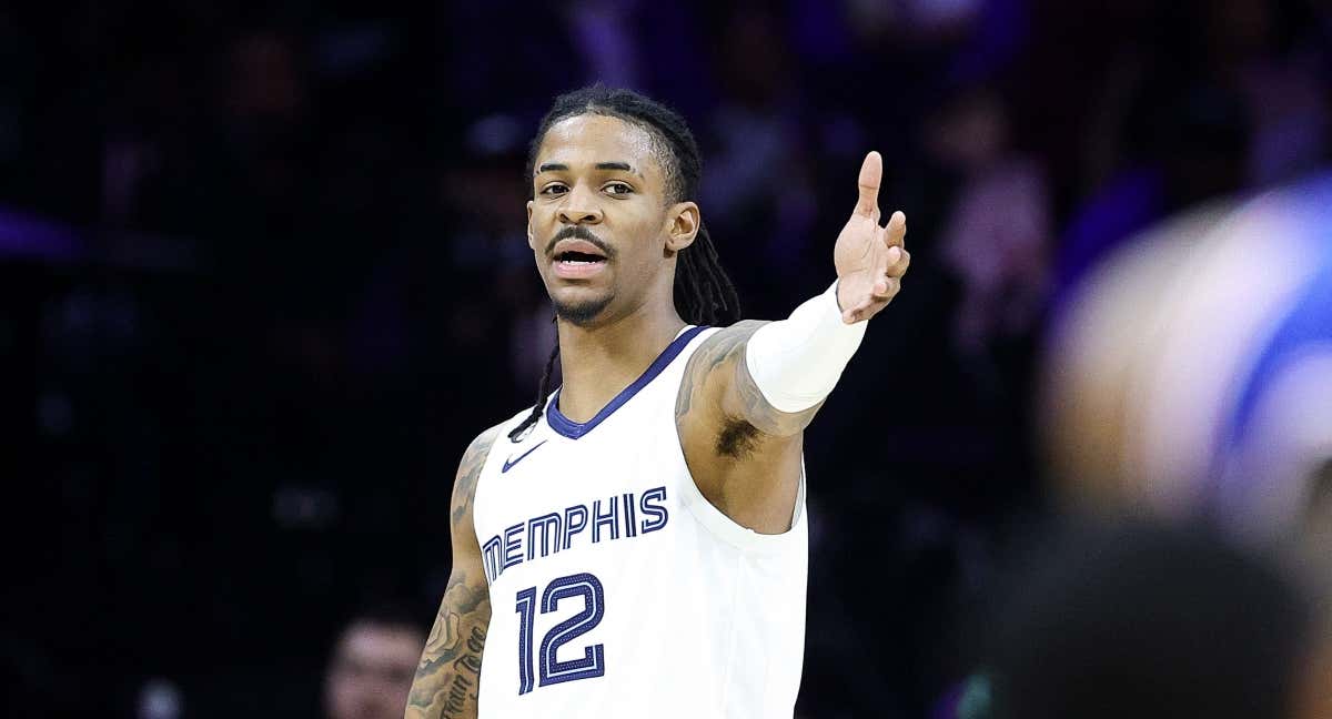 Ja Morant durante un partido de los Memphis Grizzlies./AFP