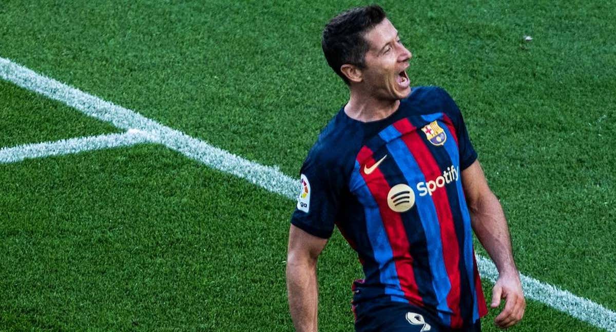 Lewandowski, en un partido del Barcelona./FCB