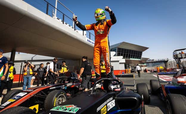 Mari Boya, tras ganar en la Formula Regional Middle East este invierno.  M. Boya