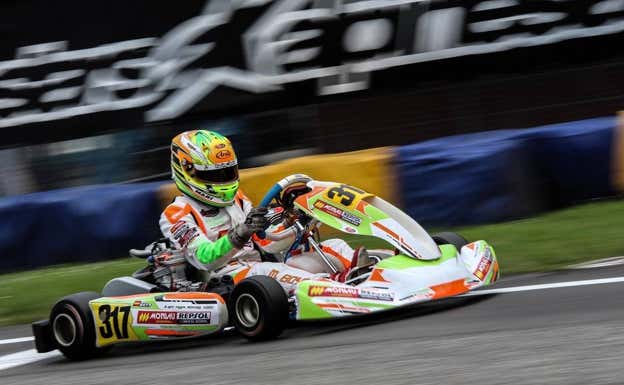Mari Boya, durante una de sus últimas temporadas en karting.  M. Boya