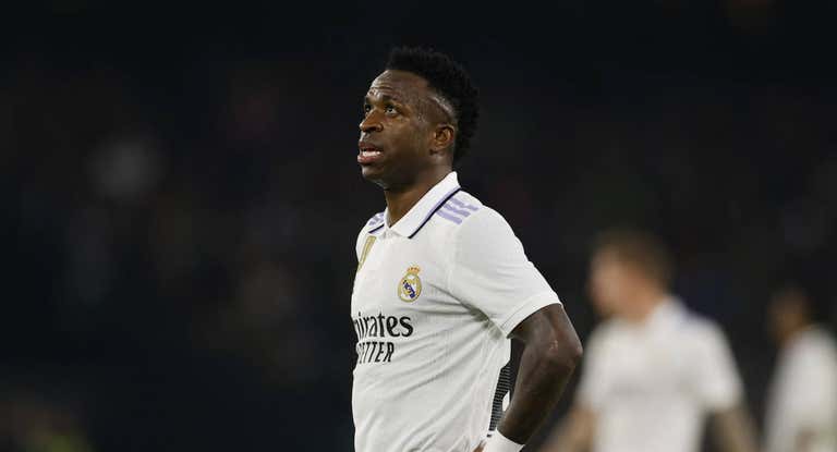 Vinicius, durante un partido con el Real Madrid esta temporada.