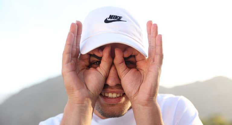 Carlos Alcaraz, durante una sesión de fotos en Indian Wells.