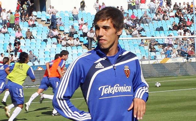 Álex Sánchez en su primera convocatoria en Primera ante el Valladolid.  Ramón Gómez