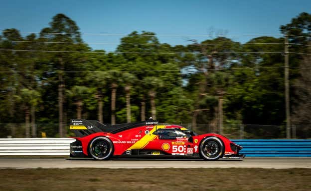 El Ferrari 499P, durante el Prólogo del FIA WEC en Sebring.  Ferrari