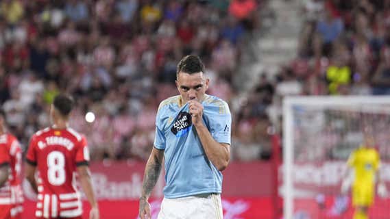 Iago Aspas celebra un gol con el Celta. /EFE