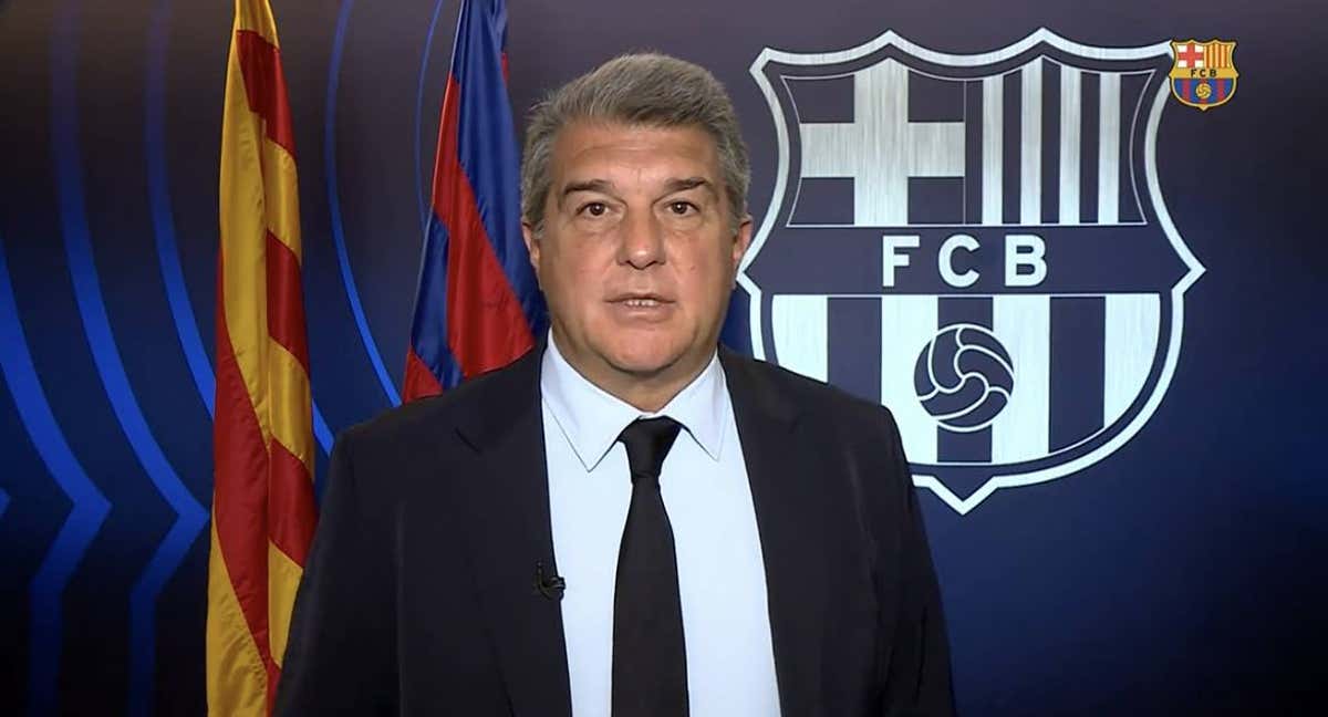 Laporta, durante su discurso./FCB