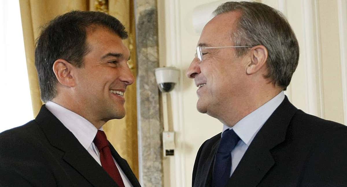 Laporta y Florentino antes de una comida entre juntas directivas en 2010./QUAY: EFE / FERNANDO ALVARADO