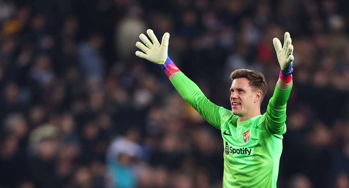 Ter Stegen, en el Camp Nou./GETTY