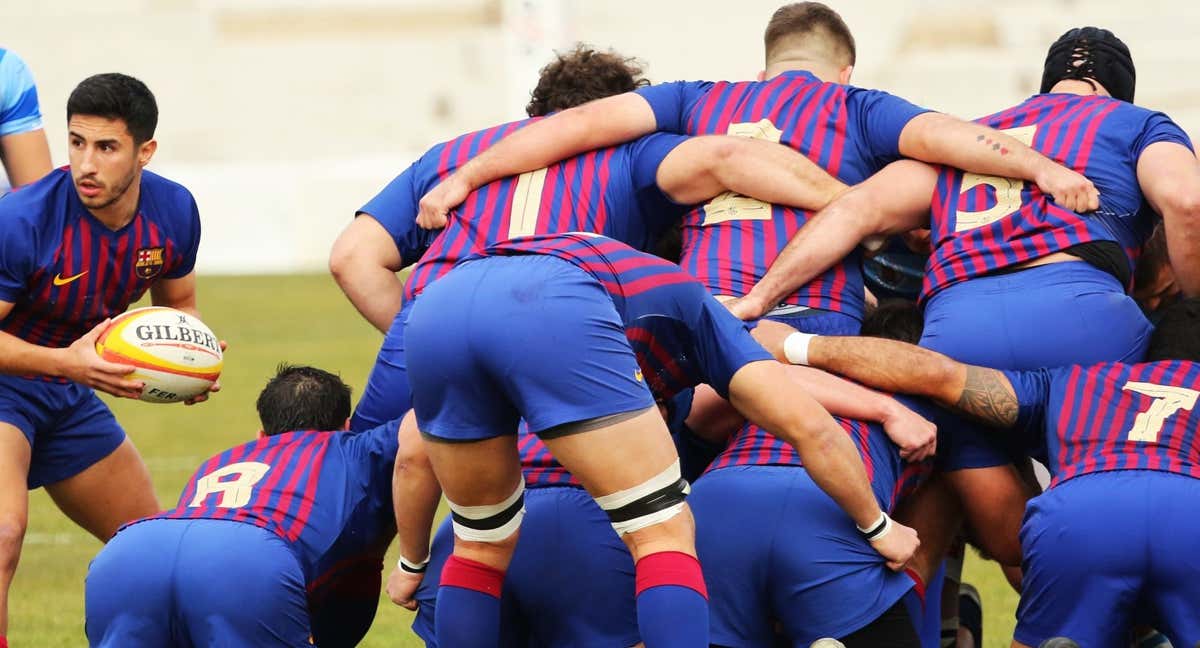 Secuencia del partido entre Complutense Cisneros y Barça Rugby. /Domingo Torres Ortiz
