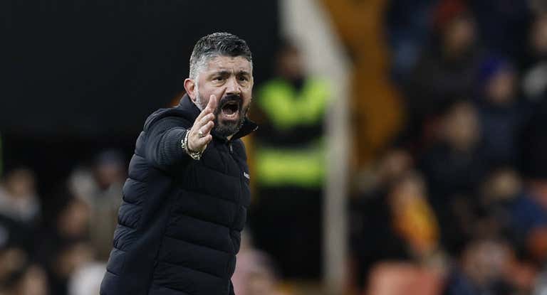 Gattuso, en un partido con el Valencia.